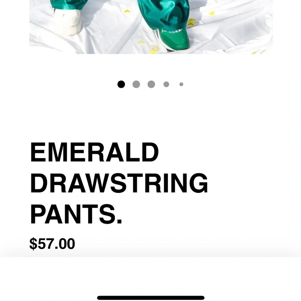 MM Designs Emerald Green Satin Pants w/ Yellow Heart Detail - Picture 12 of 12